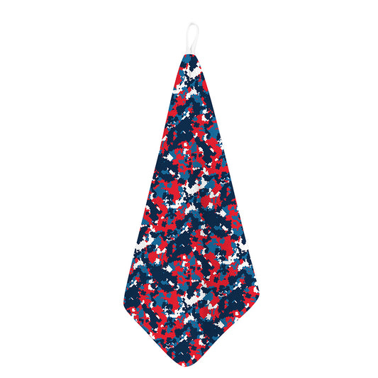 Blue Red And White Digital Camo Print Hand Towel