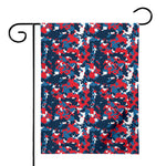 Blue Red And White Digital Camo Print House Flag