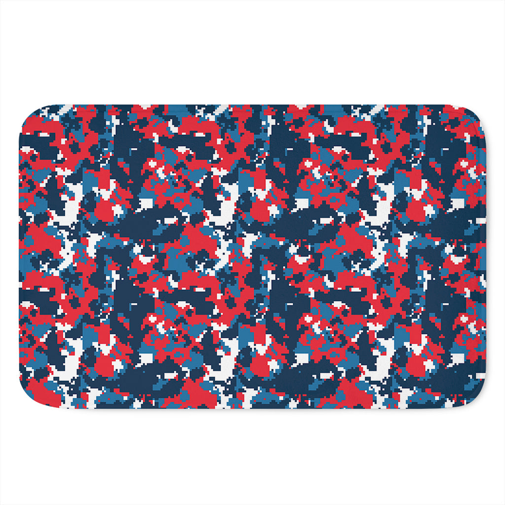 Blue Red And White Digital Camo Print Indoor Door Mat