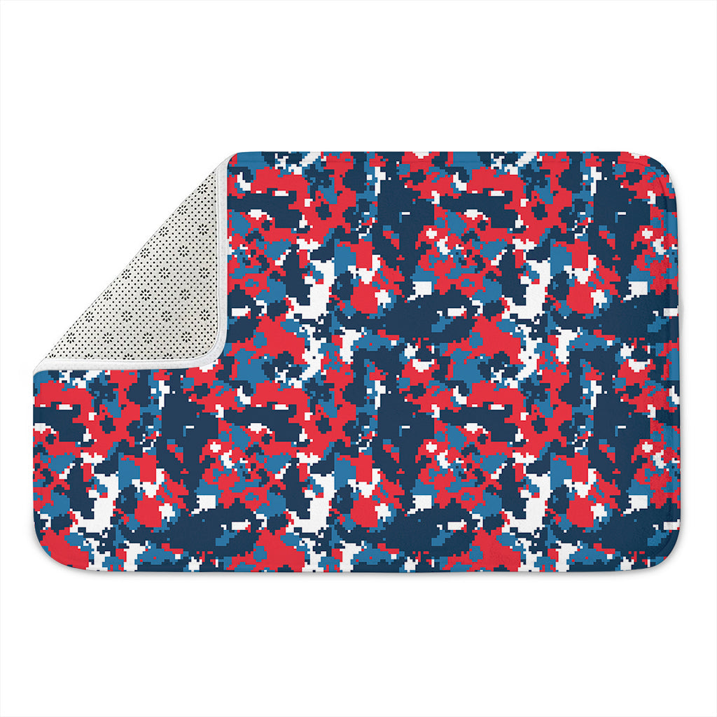 Blue Red And White Digital Camo Print Indoor Door Mat