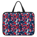 Blue Red And White Digital Camo Print Laptop Sleeve With Handle