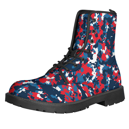 Blue Red And White Digital Camo Print Backpack