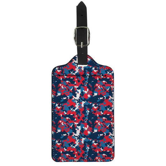 Blue Red And White Digital Camo Print Luggage Tag
