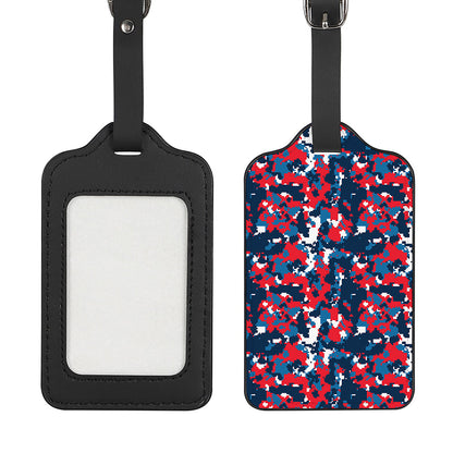 Blue Red And White Digital Camo Print Luggage Tag