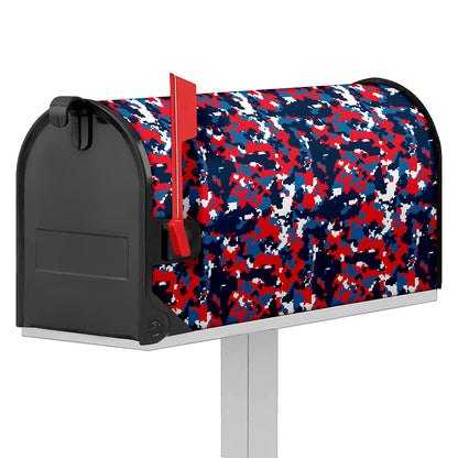Blue Red And White Digital Camo Print Mailbox Cover