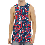 Blue Red And White Digital Camo Print Men's Muscle Tank Top