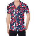 Blue Red And White Digital Camo Print Men's Shirt