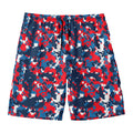 Blue Red And White Digital Camo Print Men's Swim Trunks