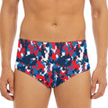 Blue Red And White Digital Camo Print Men's Triangle Swim Briefs