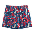 Blue Red And White Digital Camo Print Mesh Shorts