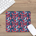 Blue Red And White Digital Camo Print Mouse Pad