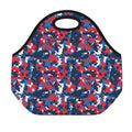 Blue Red And White Digital Camo Print Neoprene Lunch Bag