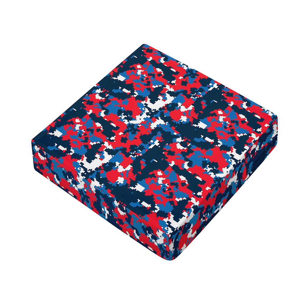 Blue Red And White Digital Camo Print Outdoor Seat Cushion Cover