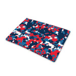 Blue Red And White Digital Camo Print Pet Cooling Mat Cover