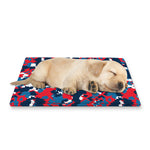Blue Red And White Digital Camo Print Pet Cooling Mat Cover