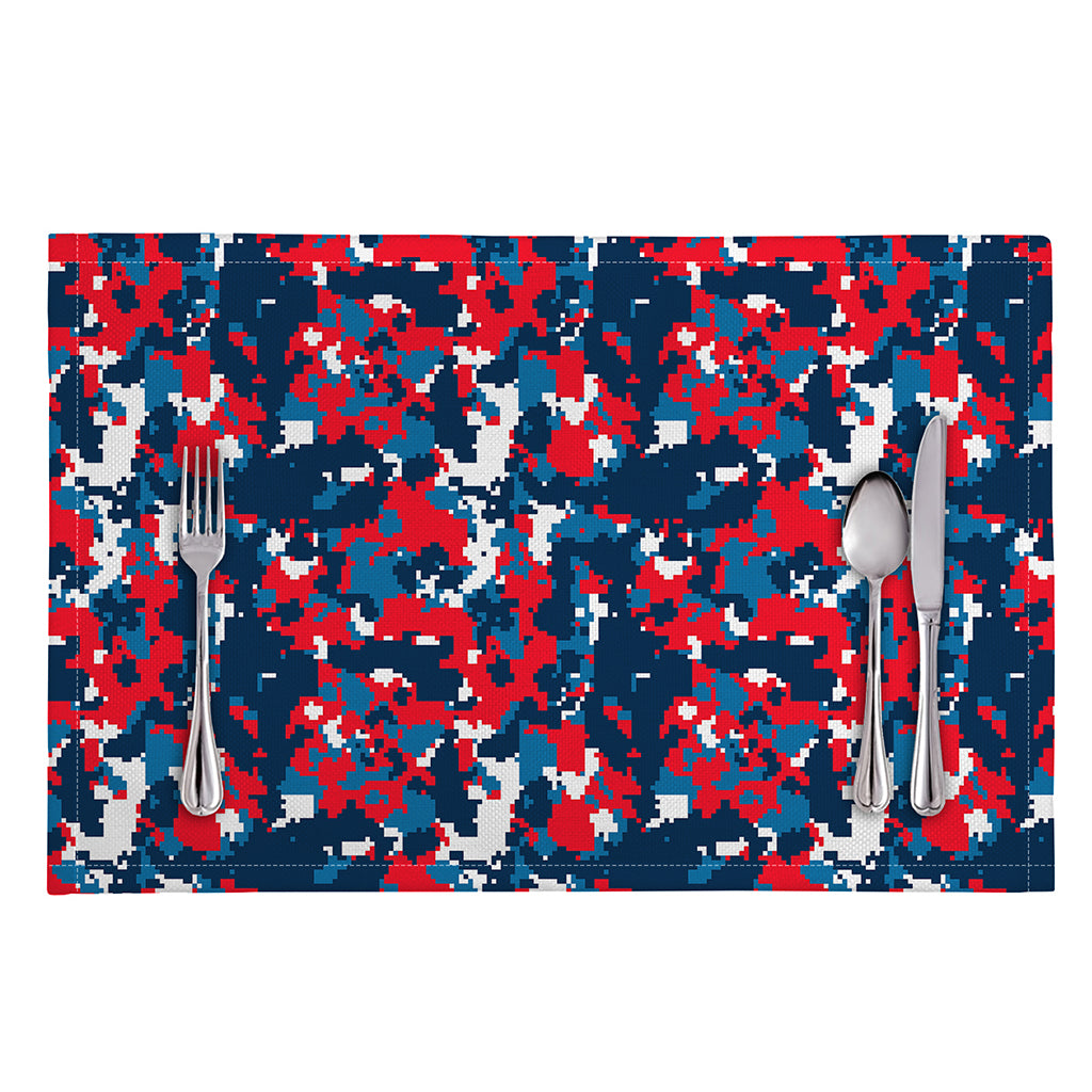 Blue Red And White Digital Camo Print Placemat