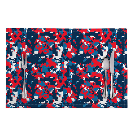 Blue Red And White Digital Camo Print Placemat