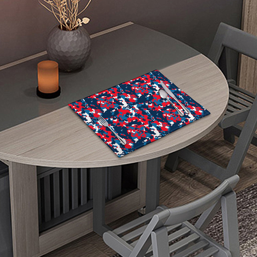 Blue Red And White Digital Camo Print Placemat