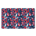 Blue Red And White Digital Camo Print Polyester Doormat