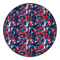 Blue Red And White Digital Camo Print Round Floor Mat