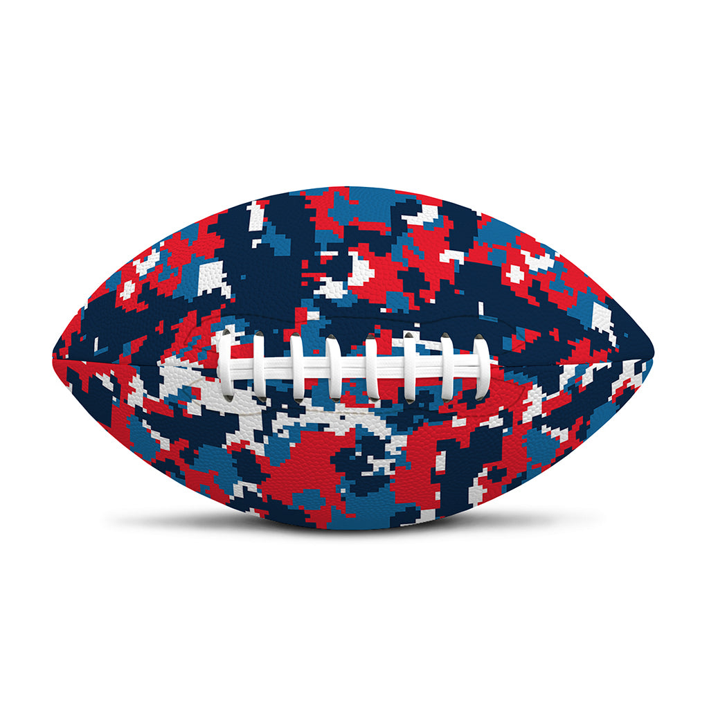Blue Red And White Digital Camo Print Rugby Ball