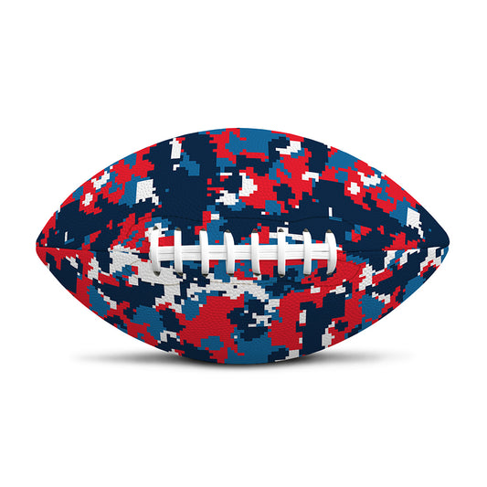 Blue Red And White Digital Camo Print Rugby Ball