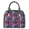 Blue Red And White Digital Camo Print Shoulder Handbag