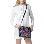 Blue Red And White Digital Camo Print Shoulder Handbag