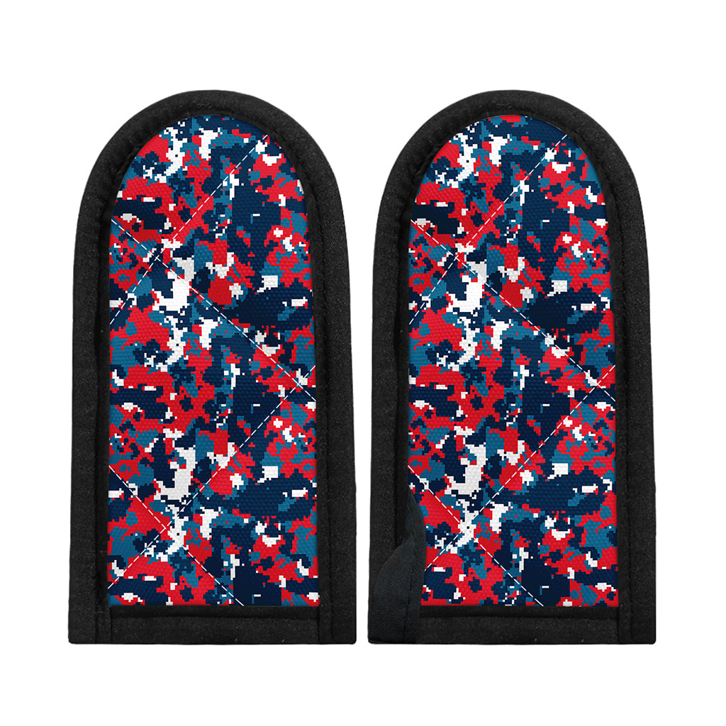 Blue Red And White Digital Camo Print Skillet Handle Cover
