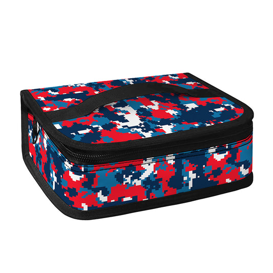 Blue Red And White Digital Camo Print Small Lunch Bag