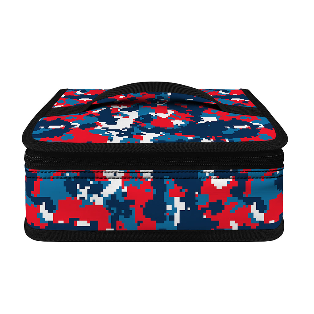 Blue Red And White Digital Camo Print Small Lunch Bag