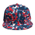 Blue Red And White Digital Camo Print Snapback Cap