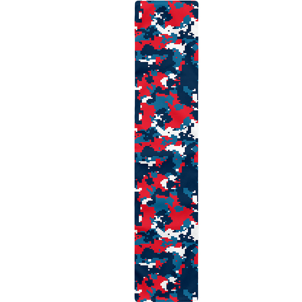 Blue Red And White Digital Camo Print Table Runner
