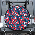 Blue Red And White Digital Camo Print Tire Cover