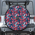 Blue Red And White Digital Camo Print Tire Cover With Camera Hole