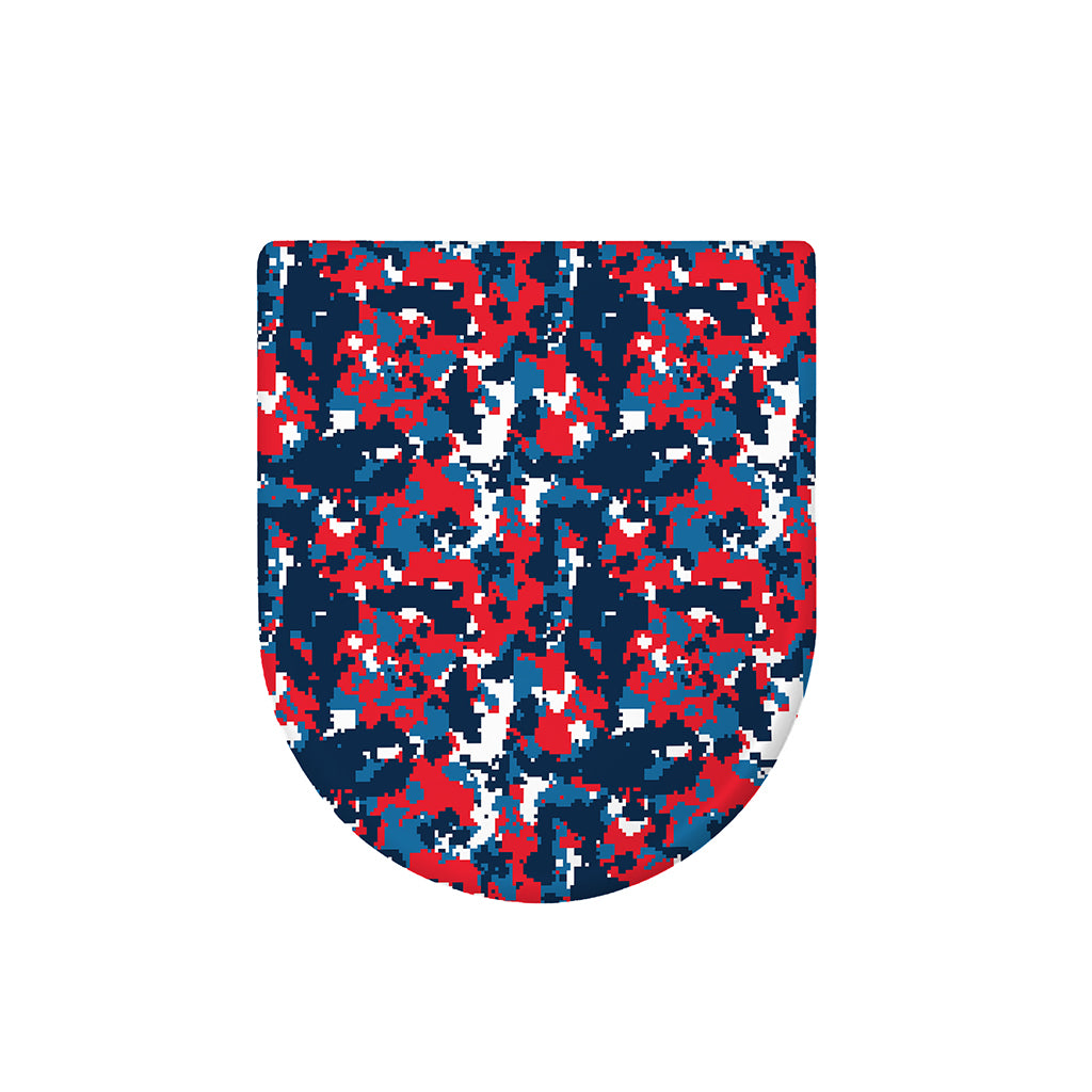 Blue Red And White Digital Camo Print Toilet Lid Cover