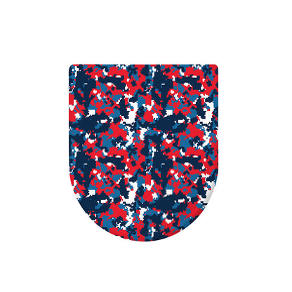 Blue Red And White Digital Camo Print Toilet Lid Cover