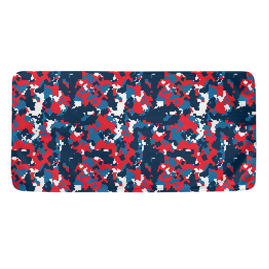 Blue Red And White Digital Camo Print Towel
