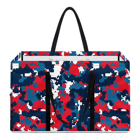 Blue Red And White Digital Camo Print Utility Tote Bag
