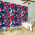 Blue Red And White Digital Camo Print Wall Sticker