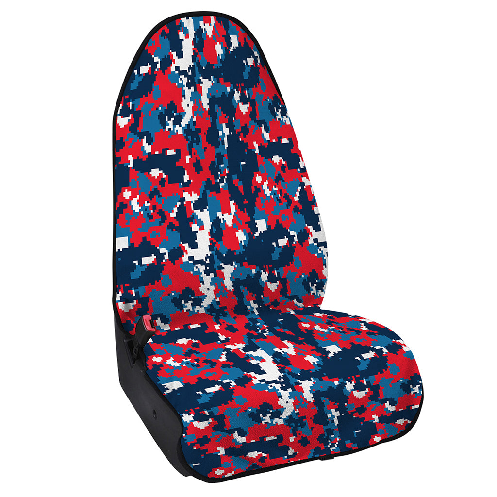 Blue Red And White Digital Camo Print Waterproof Car Seat Cover