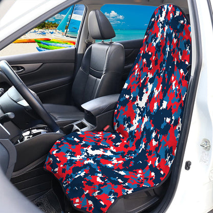 Blue Red And White Digital Camo Print Waterproof Car Seat Cover