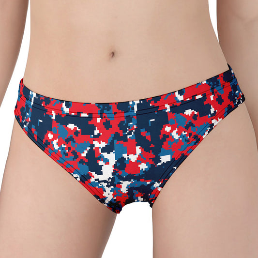 Blue Red And White Digital Camo Print Women's Panties