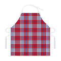 Blue Red And White USA Plaid Print Adjustable Apron