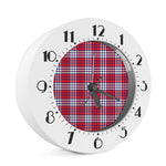 Blue Red And White USA Plaid Print Alarm Clock