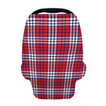 Blue Red And White USA Plaid Print Baby Seat Cover