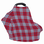 Blue Red And White USA Plaid Print Baby Seat Cover