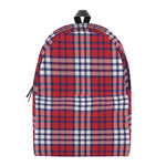 Blue Red And White USA Plaid Print Backpack