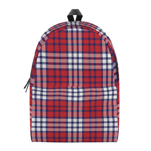 Blue Red And White USA Plaid Print Backpack