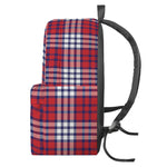 Blue Red And White USA Plaid Print Backpack